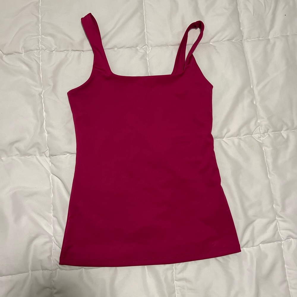 Fuchsia Square Neck Tank Top - Women